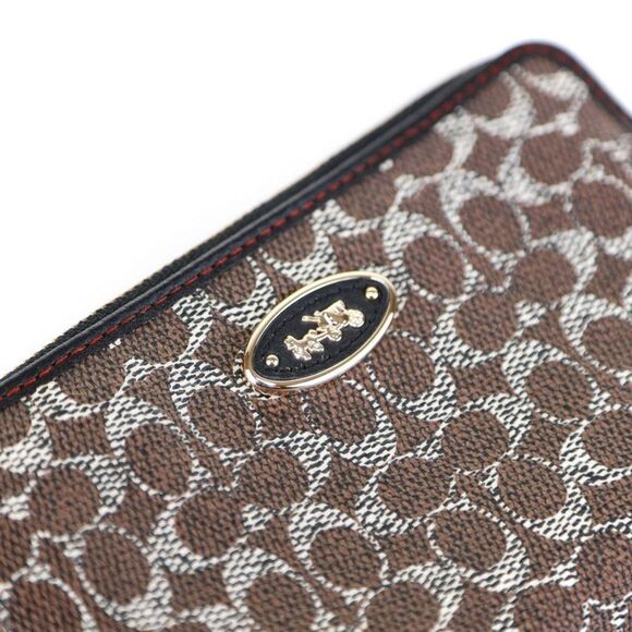 NWT Coach Signature Corner Zip Wristlet Wallet Saddle - Picture 8 of 8